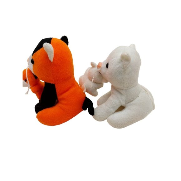 Oriental Trading Plush Cats with Kitten Stuffed Animal set of 2 multi-color 5" - Picture 4 of 8